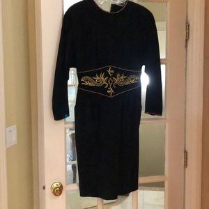 Stunning black genuine leather dress